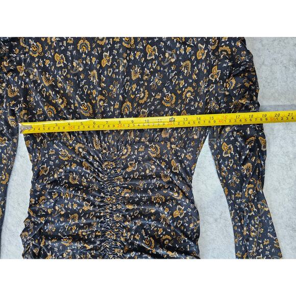 Veronica Beard Greta Dress, Ruched Bottom, Sexy,  Black -Multi Color Sz L - Picture 8 of 15